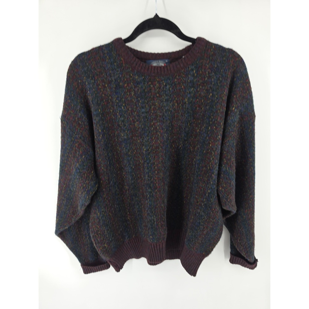 Vintage Knights Bridge Men XL Multi Color Marled Knit Sweater Made in England